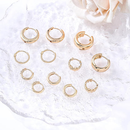 6 Pairs Small Gold Huggie Hoop Earrings for Women, 14K Gold Plated Cartilage Pie